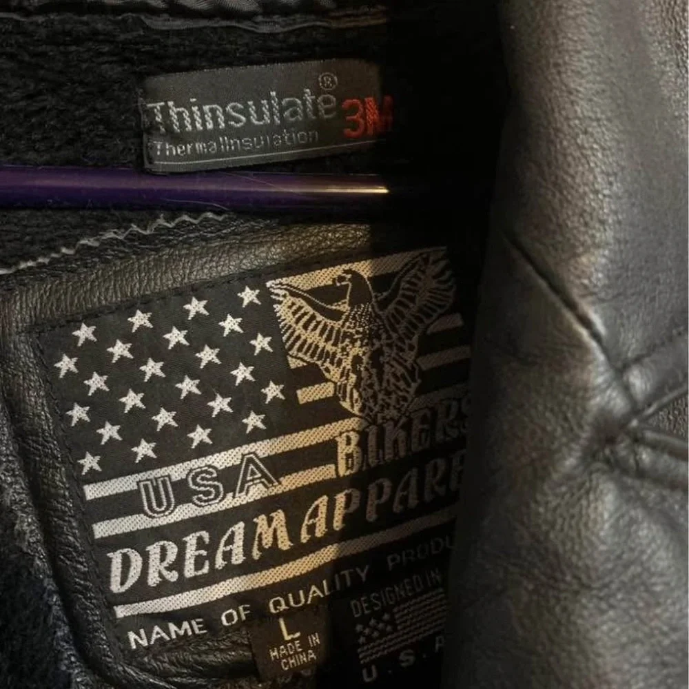 Men's Black Leather Coat - Picture 6 of 8